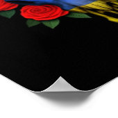 Bulle Skull mit Rote Rosen unter armenischer Flagg Poster (Ecke)