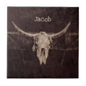 Bulle Skull Western Braunen Beige Rustikale Altsta Fliese (Vorderseite)