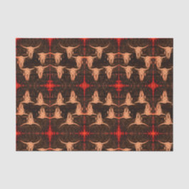 Bulle Skull Western Brauner Roter Rustikal Seidenpapier