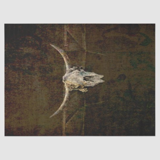 Bulle Skull Western Country Braun Alte Rustikale G Seidenpapier (Vorderseite)