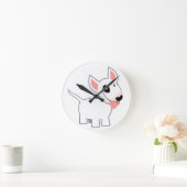 Bulle Terrier Wall Clock für niedlichen Cartoon Runde Wanduhr (Zuhause)