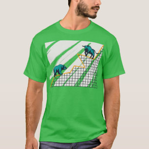 Bulle und Bär der Börse in der Grafik steigende In T-Shirt