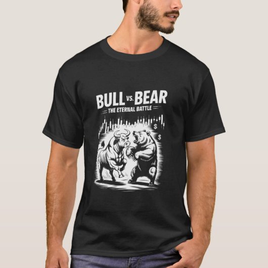 Bulle VS Bär Ewiger Kampf Wall Street Short Long T-Shirt (Vorderseite)
