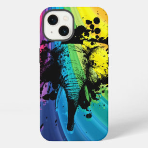 Bullefant über wirbelndem Regenbogen iPhone 13 Hülle