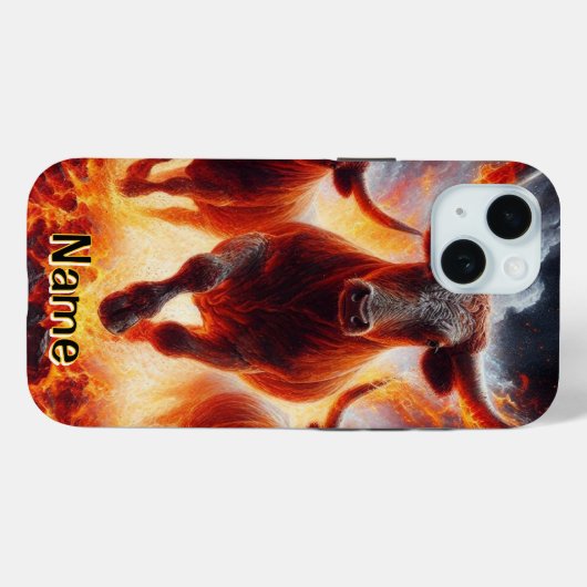 Bullen, die sich durch eine zwielichtige Landschaf Case-Mate iPhone Hülle (Rückseite (Horizontal))