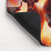 Bullen, die sich durch eine zwielichtige Landschaf Mousepad (Ecke)