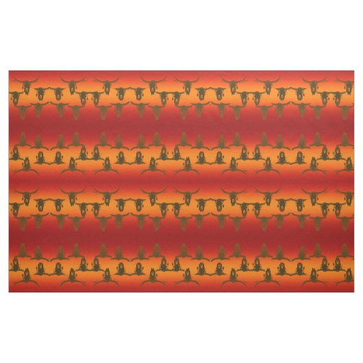 Bullen Rustikaler Orangengelber Western Stoff (Fat Quarter (45,7 x 55,9 cm))
