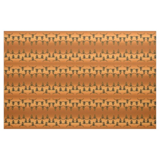 Bullen-Skulls Rustikales Gold-Brawn-Western-Muster Stoff (Fat Quarter (45,7 x 55,9 cm))