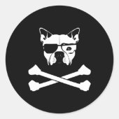 Bullen und Kreuzknochen Runder Aufkleber (Vorderseite)