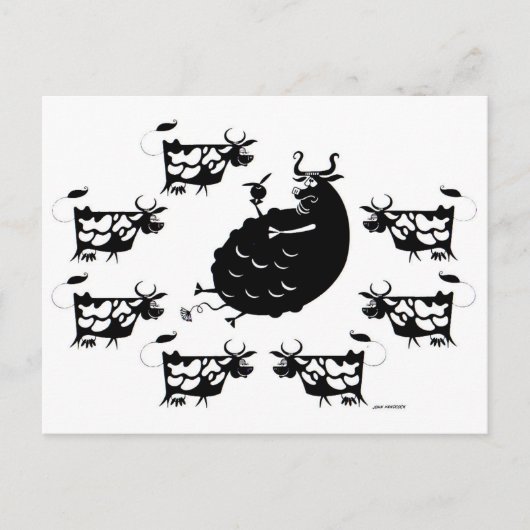 Bullen und Kühe Postkarte (Vorderseite)