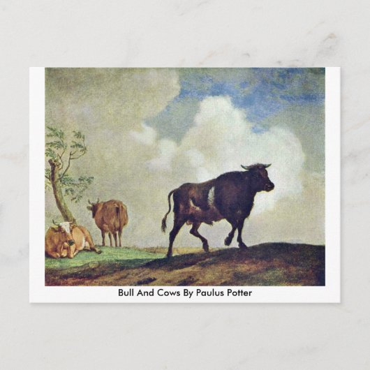 Bullen und Kühe von Paulus Potter Postkarte (Vorderseite)