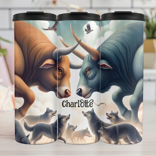 Bullen und Wölfe: Eine Zarensperre Thermosbecher