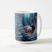 BullenElch auf der Wiese mit Pinienbäumen Kaffeetasse (VorderseiteRechts)