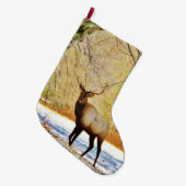 Bullenelch im Schnee Großer Weihnachtsstrumpf (Vorderansicht (hängend))