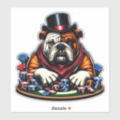 Bullenhund spielt Poker-Spielkasino-Kunst Aufkleber (Blatt)