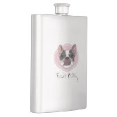 Bullenhund und bunte Punkte Flachmann (Rechts)