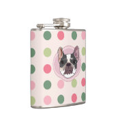 Bullenhund und bunte Punkte Flachmann (Rechts)