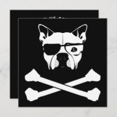 Bullenrasse und Kreuzknochen Einladung (Vorne/Hinten)