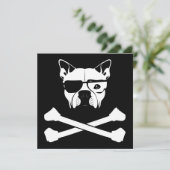 Bullenrasse und Kreuzknochen Einladung (Stehend Vorderseite)