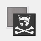 Bullenrasse und Kreuzknochen Magnet (Vorderseite/Rückseite)