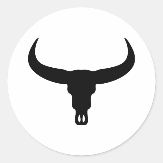 Bullenschädel Runder Aufkleber (Vorderseite)