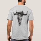 Bullenschädel und Rose (hinten) T-Shirt (Rückseite)