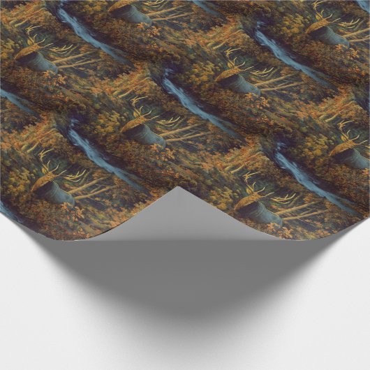 Bullenstech im Herbstwald Geschenkpapier (Ecke)