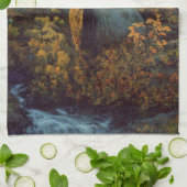 Bullenstech im Herbstwald Geschirrtuch (Gefaltet)