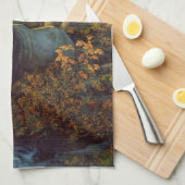 Bullenstech im Herbstwald Geschirrtuch (Viertel Falte)