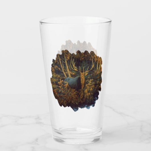 Bullenstech im Herbstwald Glas (Rückseite)