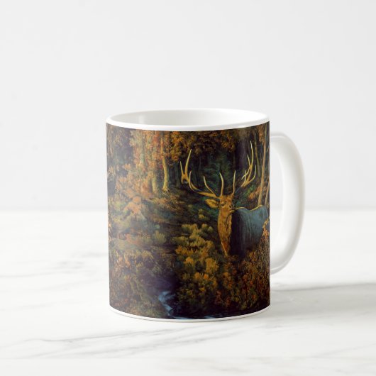 Bullenstech im Herbstwald Kaffeetasse (VorderseiteRechts)