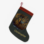 Bullenstech im Herbstwald Kleiner Weihnachtsstrumpf (Vorderansicht (hängend))