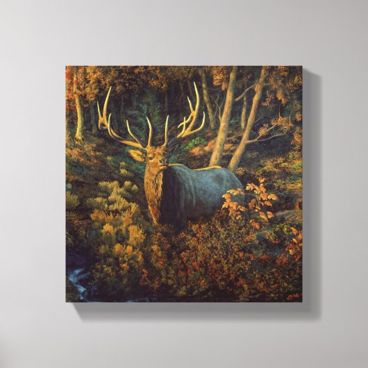 Bullenstech im Herbstwald Leinwanddruck (Vorderseite)