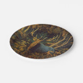 Bullenstech im Herbstwald Pappteller (Schrägansicht)