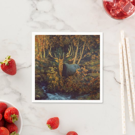 Bullenstech im Herbstwald Serviette (Beispiel)