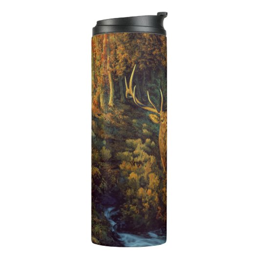 Bullenstech im Herbstwald Thermosbecher (Nach links gedreht)