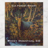 Bullenstech im Herbstwald Weinetikett (Einzelnes Label)