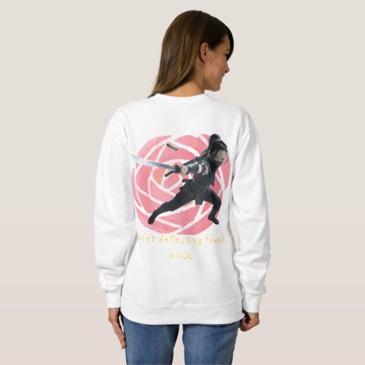 Bullet-deflecting female ninja sweatshirt (Schwarz voll)
