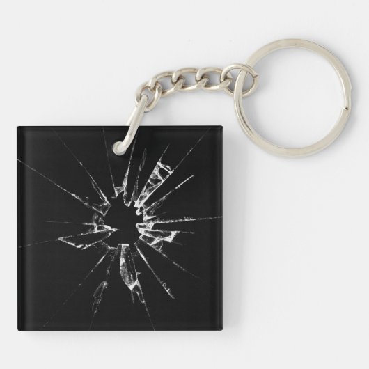 Bullet Hole aus Glas Schlüsselanhänger (Rückseite)