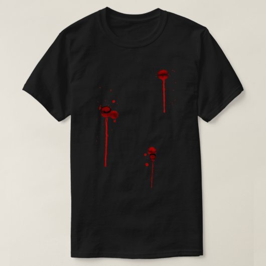 Bullet Hole Gunshot Wound Halloween Kostümblut T-Shirt (Design vorne)