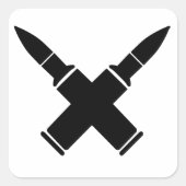 Bullet Hole Quadratischer Aufkleber (Vorderseite)