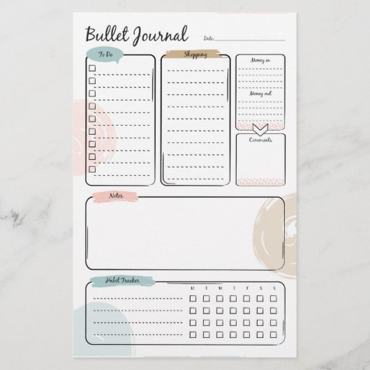 Bullet Journal for Weekekly Planning (Rückseite)