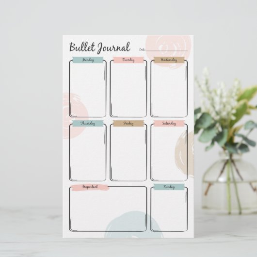 Bullet Journal for Weekekly Planning (Stehend Vorderseite)