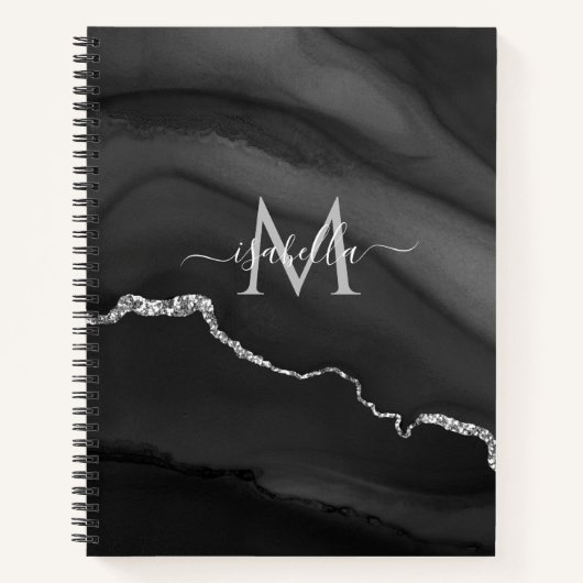 Bullet Journal mit Blue Marble Custom Monogram Notizblock (Vorderseite)