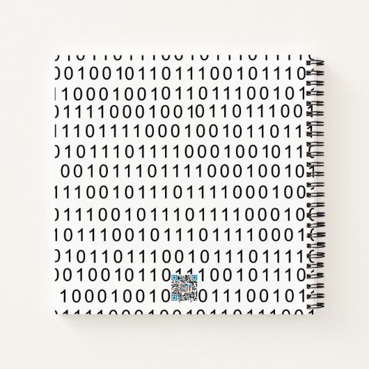Bullet Journal mit Schwarz-weißen Binärnummern Notizblock (Rückseite)