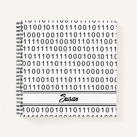 Bullet Journal mit Schwarz-weißen Binärnummern Notizblock (Vorderseite)