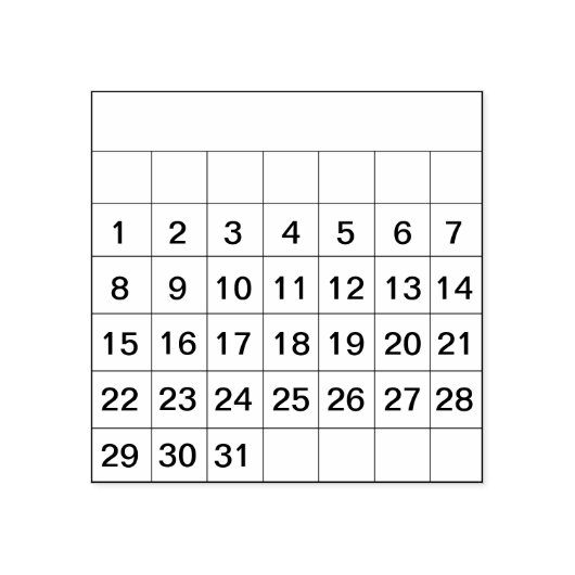 Bullet Journal Monthly 31Day Calendar Tracker Bujo Gummistempel (Prägung)