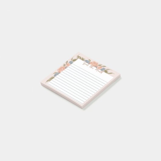 Bullet Journal Monthly Goals Insert - Floral Borde Post-it Klebezettel (angewinkelt)