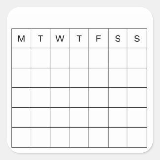 Bullet Journal und Mini-Kalender-Sticker Quadratischer Aufkleber