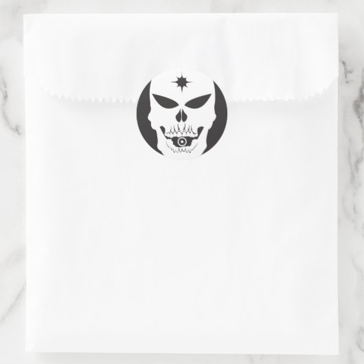 Bullet Skull Runder Aufkleber (Tasche)